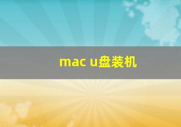 mac u盘装机